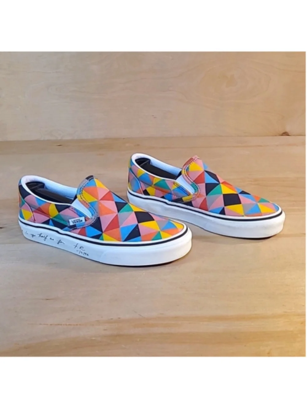 Vans X MoMA Classic Slip-On Size 3.5 M 5 W Multicolored Canvas Unisex Sneakers